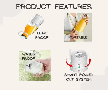 Portable USB Juice Blender – Rechargeable Smoothie Maker for Travel & Gym