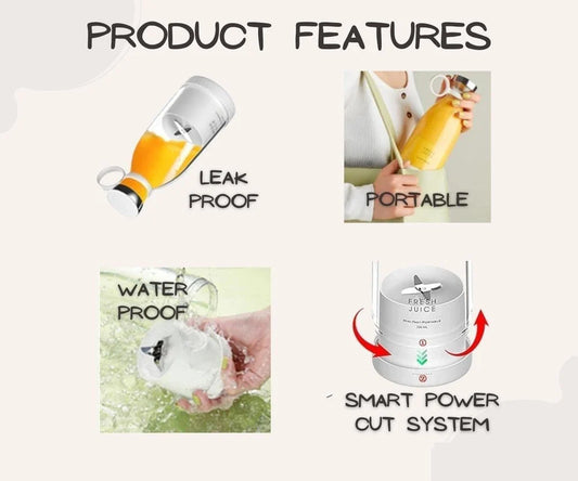 Portable USB Juice Blender – Rechargeable Smoothie Maker for Travel & Gym