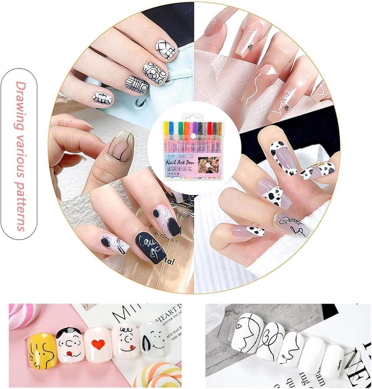 12-Color Nail Art Pen Set – DIY Professional Nail Design Kit for Creative Salon-Style Nails at Home