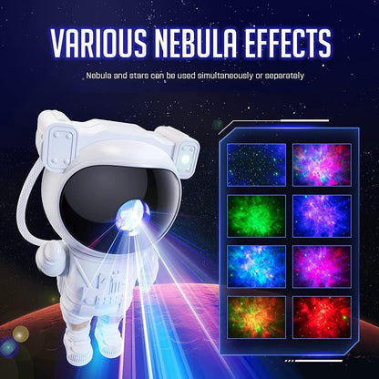 Astronaut Galaxy Projector – 360° Rotating Star & Nebula Light for Bedroom Ambiance