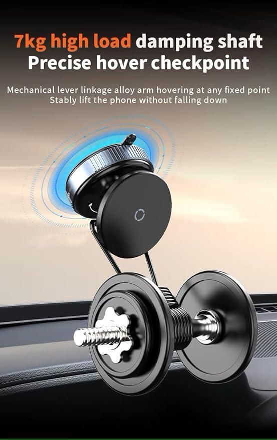 360° Strong Magnetic Car Phone Holder – Secure Suction Mount with One-Tap Lock