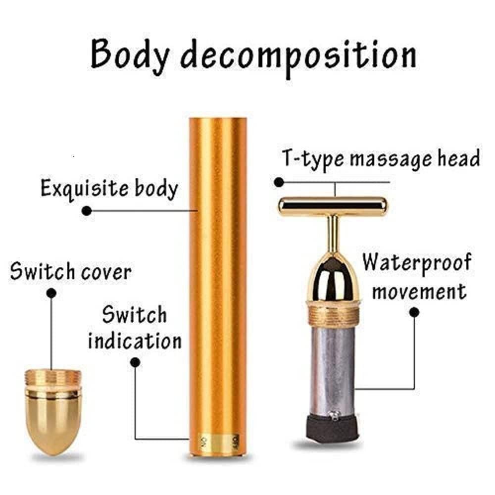 24K Gold V-Face Beauty Bar – Instant Face Lift & Anti-Wrinkle Vibrating Facial Massager