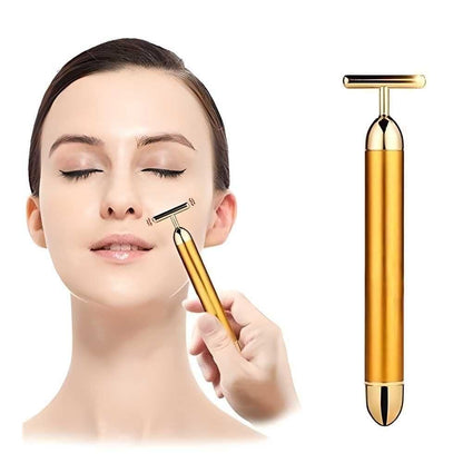 24K Gold V-Face Beauty Bar – Instant Face Lift & Anti-Wrinkle Vibrating Facial Massager