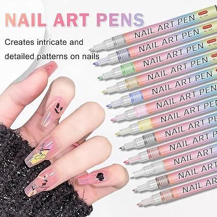 12-Color Nail Art Pen Set – DIY Professional Nail Design Kit for Creative Salon-Style Nails at Home