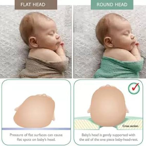 Baby Head Shaping Pillow – Soft Support Cushion for Flat Head Prevention & Comfortable Infant Sleep