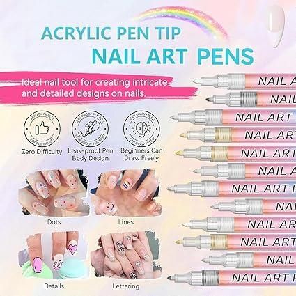 12-Color Nail Art Pen Set – DIY Professional Nail Design Kit for Creative Salon-Style Nails at Home