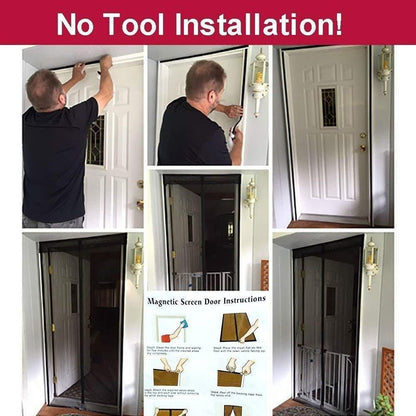 Magnetic Mesh Door Curtain – Hands-Free Bug Barrier for Any Doorway