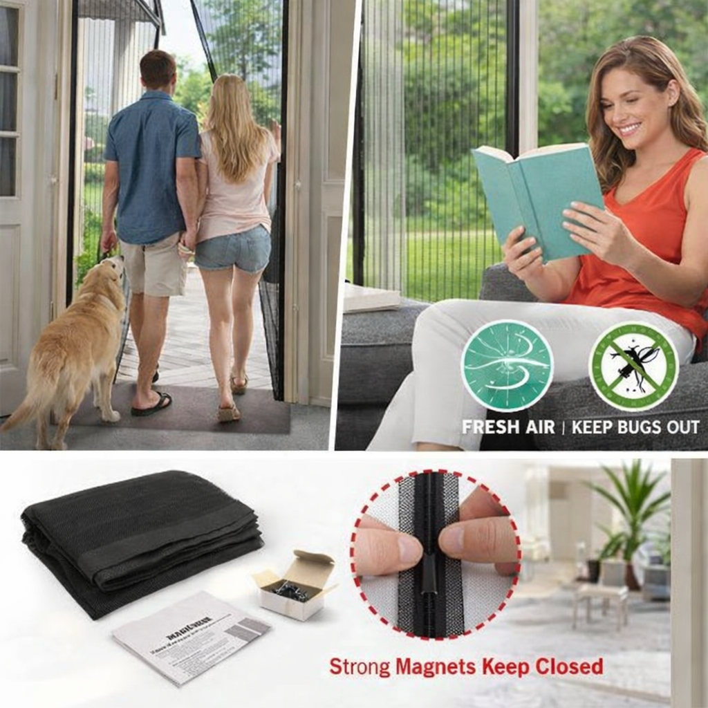 Magnetic Mesh Door Curtain – Hands-Free Bug Barrier for Any Doorway