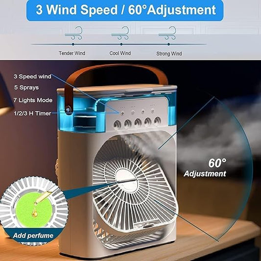 Arctic Air Mini Cooler Fan – Portable USB Air Conditioner with Mist Cooling & Night Light