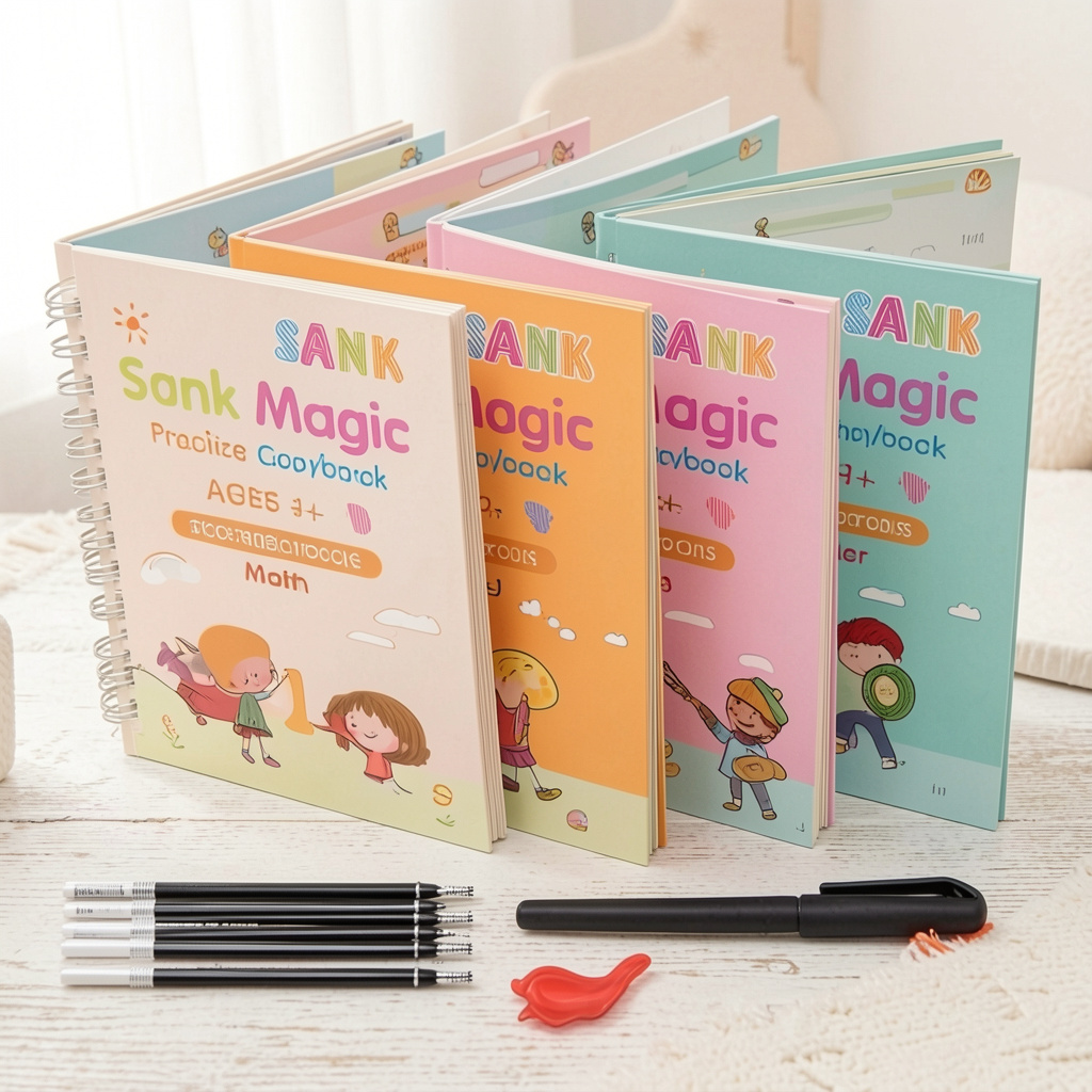 Magic Practice Copybook Set – Reusable Handwriting & Learning Kit for Kids