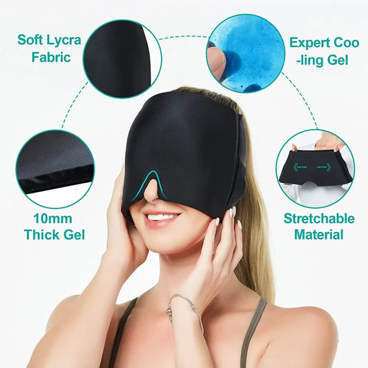 360° Cooling & Compression Migraine Relief Cap – Instant Headache & Stress Comfort Wrap