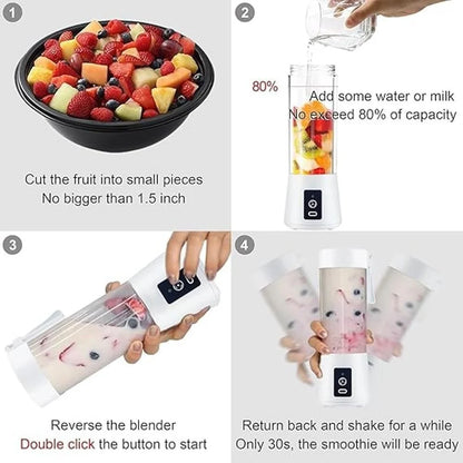 Portable USB Rechargeable Blender Bottle – 30-Second Smoothies Anywhere