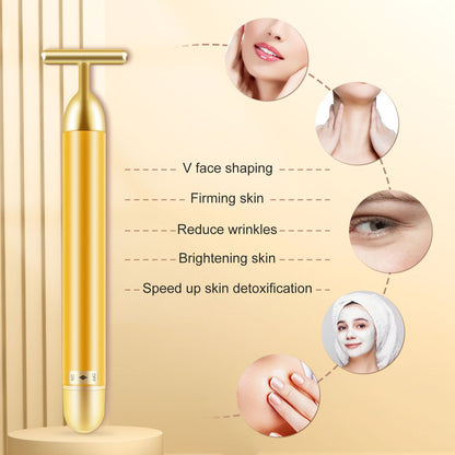 24K Gold V-Face Beauty Bar – Instant Face Lift & Anti-Wrinkle Vibrating Facial Massager